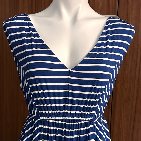NWT. Isabel Maternity by Ingrid & Isabel Blue Striped Maxi Tank Dress Size XXL - Picture 10 of 13